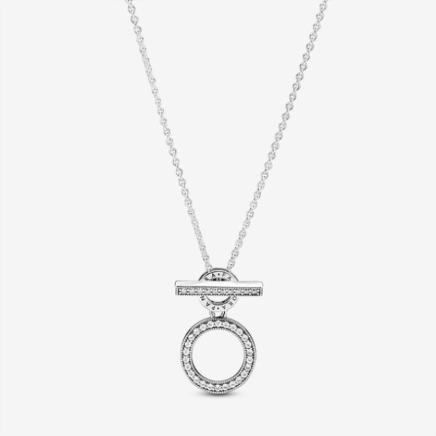Double Hoop T-Bar Necklace Pandora
