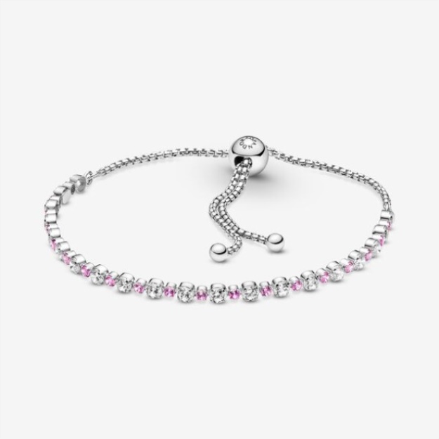 Pink Clear Fashion Sparkle Slider Bracelet Pandora