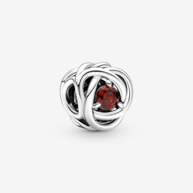 January Red Eternity Circle Charm Pandora