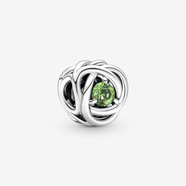 August Spring Green Eternity Circle Charm Pandora