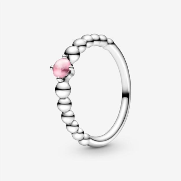 October Petal Pink Beaded Ring Pandora