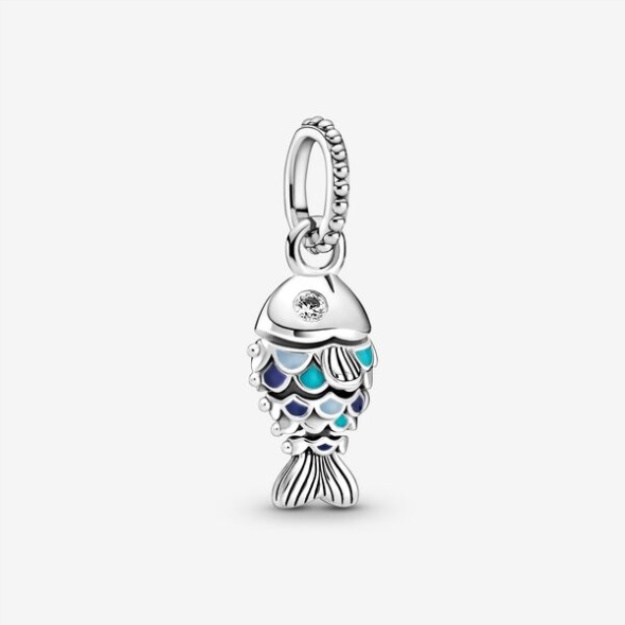 Blue Scaled Fish Dangle Charm Pandora