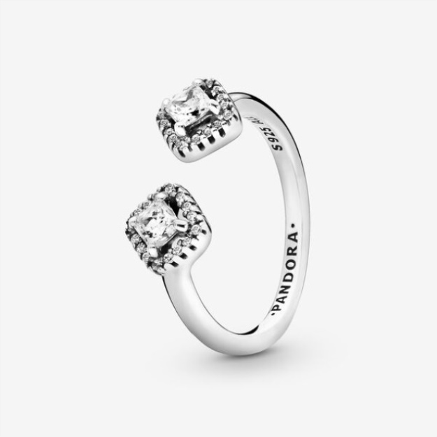 Square Sparkle Open Ring Pandora