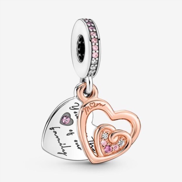 Entwined Infinite Hearts Double Dangle Charm Pandora