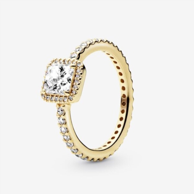 Square Sparkle Halo Ring Pandora
