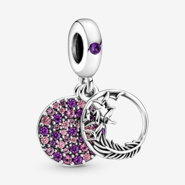 Pave Feather Dangle Charm Pandora