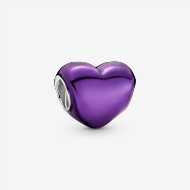 Metallic Purple Heart Charm Pandora