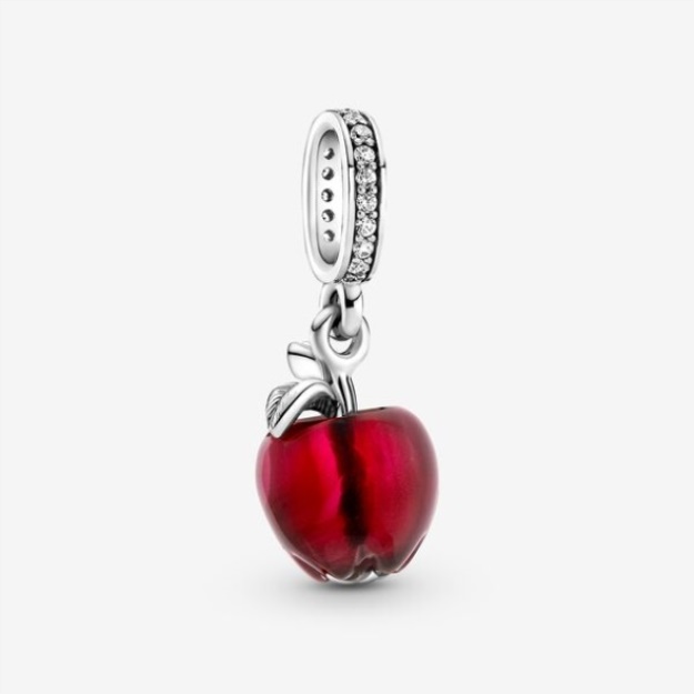 Murano Glass Red Apple Dangle Charm Pandora