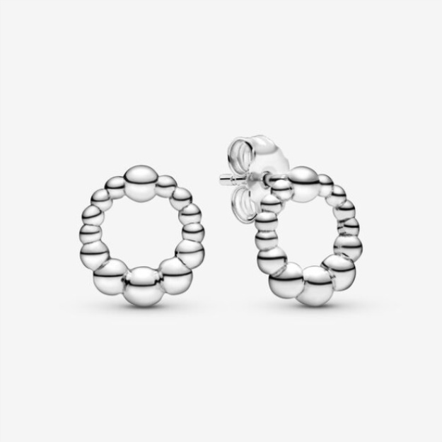 Beaded Circle Stud Earrings Pandora