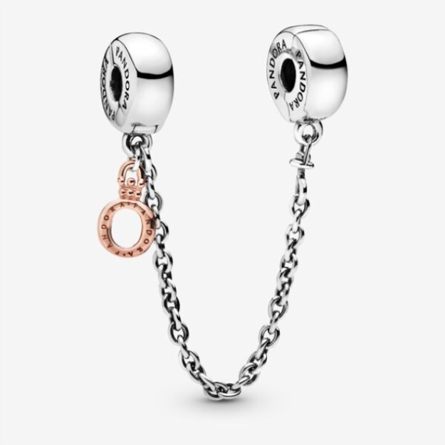 Dangling Crown O Safety Chain Charm Pandora
