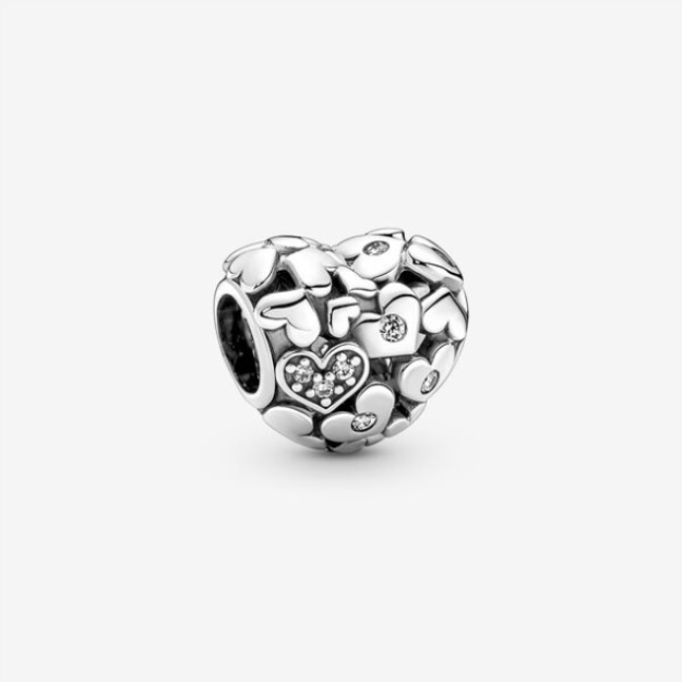 Sparkling Openwork Heart Charm Pandora