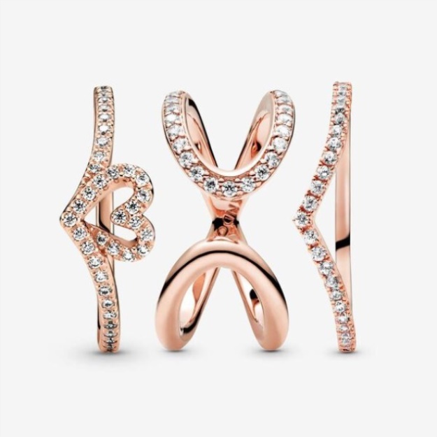 Lots Of Love And Sparkle Stacking Ring Set Pandora