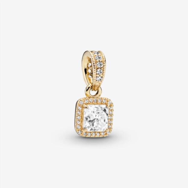 Square Sparkle Halo Pendant Pandora