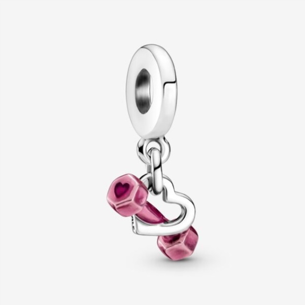 Dumbbell Heart Dangle Charm Pandora