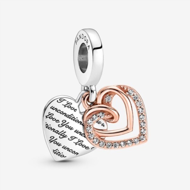 Entwined Hearts Double Dangle Charm Pandora