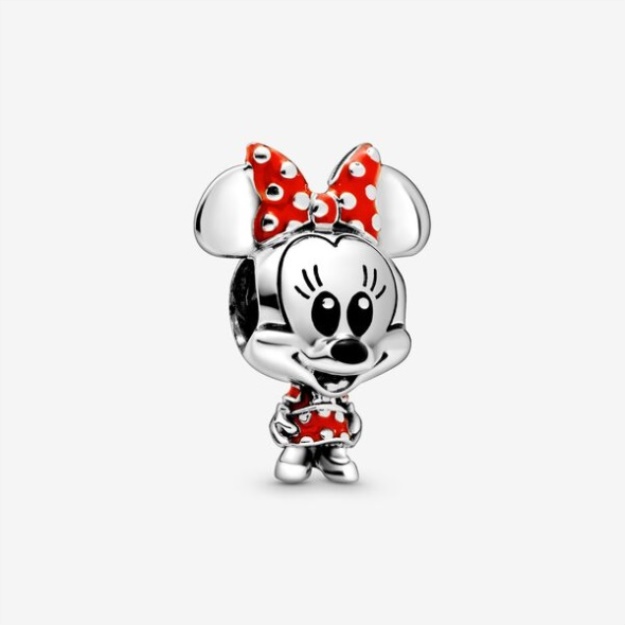 Disney Minnie Mouse Dotted Dress Bow Charm Pandora