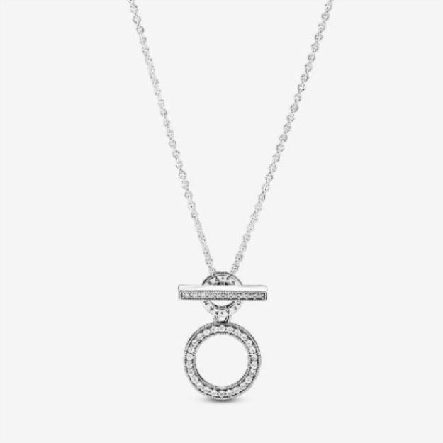 Double Hoop T-Bar Necklace Pandora CA