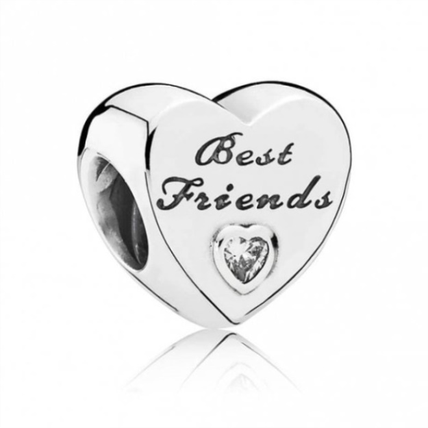 Polished Best Friends Heart Charms Pandora