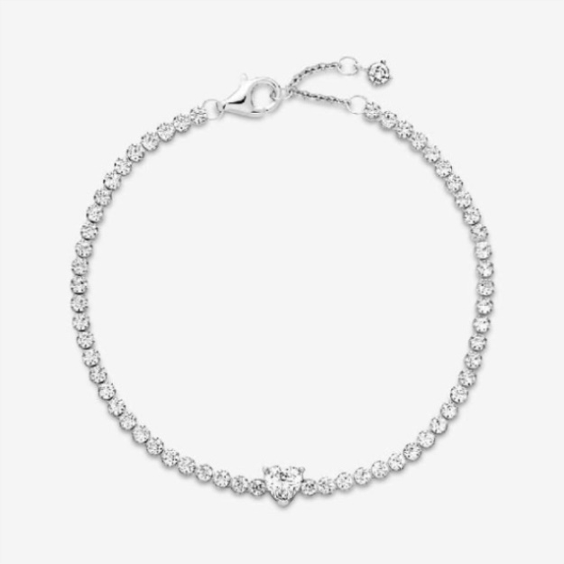 Sparkling Heart Tennis Pandora Bracelet