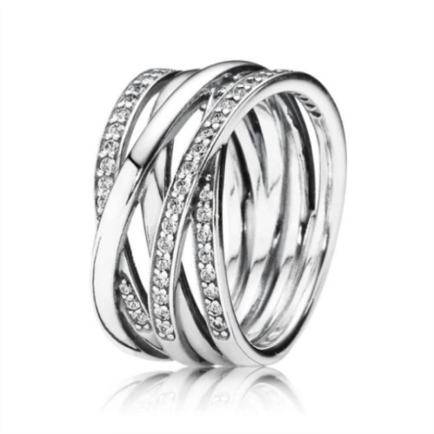 Sparkling & Polished Lines Ring Pandora