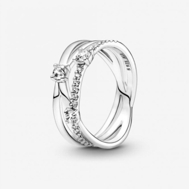 Sparkling Triple Band Pandora Ring