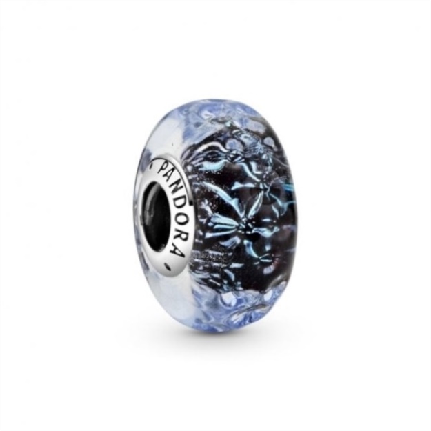 Wavy Dark Blue Murano Glass Ocean Charms Pandora